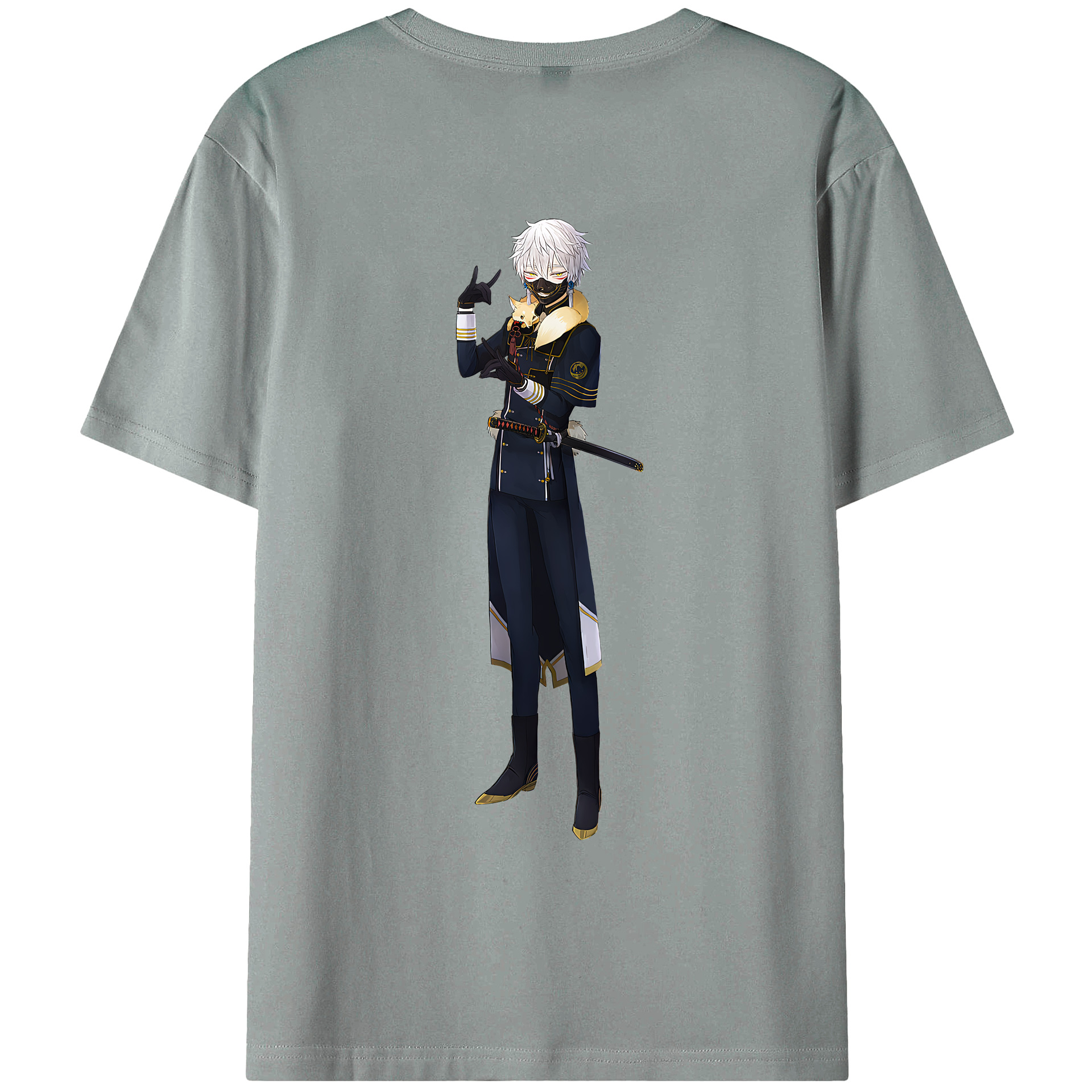 （画像用） 刀剣乱舞 Touken Ranbu 綿100％ メンズ半袖Tシャツ（バックプリント） 通気性